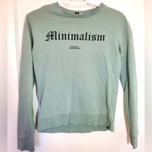 Divided Long Sleeve Top Sauge Green Minimalism Strive only for Perfection